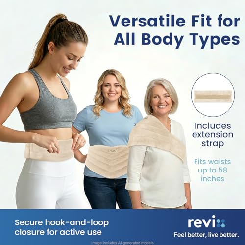 REVIX Wearable Microwave Heating Pad for Back, Flaxseed Heat Wrap, Beige - color: Beige