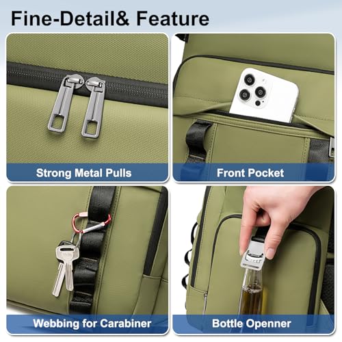 Weitars Insulated Cooler Backpack,Waterproof Soft Cooler Bag 31L/52 Can - color: Green