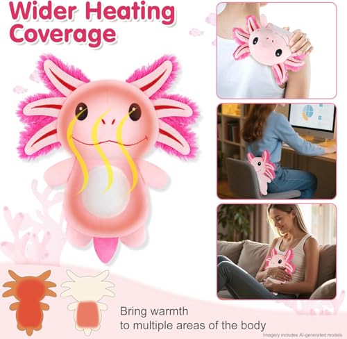 SuzziPad Axolotl Microwavable Heating Pad Plush, 6.8" X 10.6" - style: Axolotl