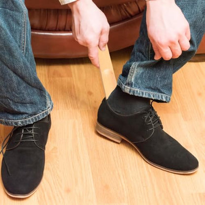 2pcs Wooden Long Handle Shoe Horn Set, Long & Short Wood Shoe Horn