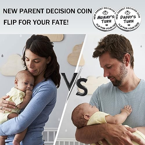 Funny Double Sided New Parents Decision Coin Pregnancy Gifts - color: Style A-Silver
