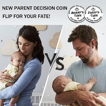 Funny Double Sided New Parents Decision Coin Pregnancy Gifts - color: Style A-Silver