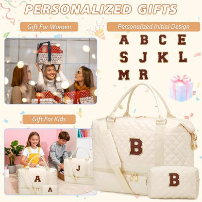 Personalized Gifts for Women Weekender Duffle Bags(Beige,B) - color: Beige, style: B
