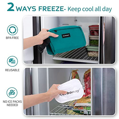 Cerbonny Freezable Snack Bag,Built-In Ice Pack,Mini Cooler Bag - color: blue-1