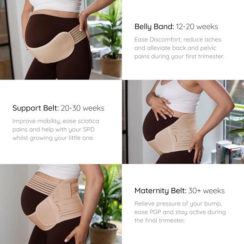 BABYGO 4 in 1 Pregnancy Support Belt, Maternity Band - color: Nude, size: Small