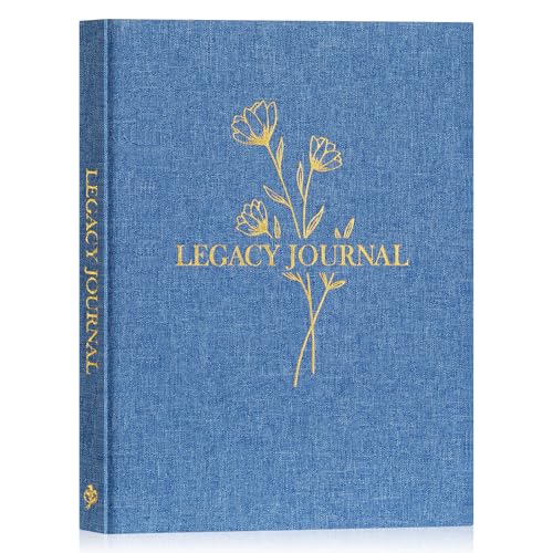 Lanpn Grandparents Legacy Journal Book with Prompts, Tell Me Your Life Story Memory Book to Fill Out, Mom Story Family Memory Book Keepsake Generational Journal, Grandpa Grandma Parents Gift, Blue - color: Blue