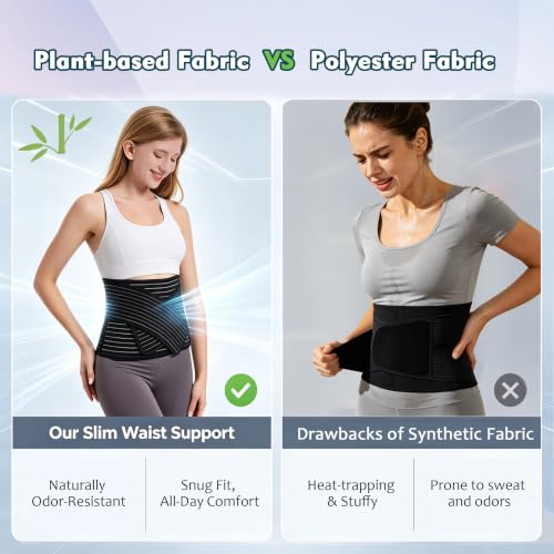 Paskyee Postpartum Belly Band, C-Section & Post Surgery Support - color: Black, size: S/M