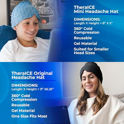 TheraICE Headache & Migraine Relief Hat PRO and TheraICE Mini Migraine Relief Hat