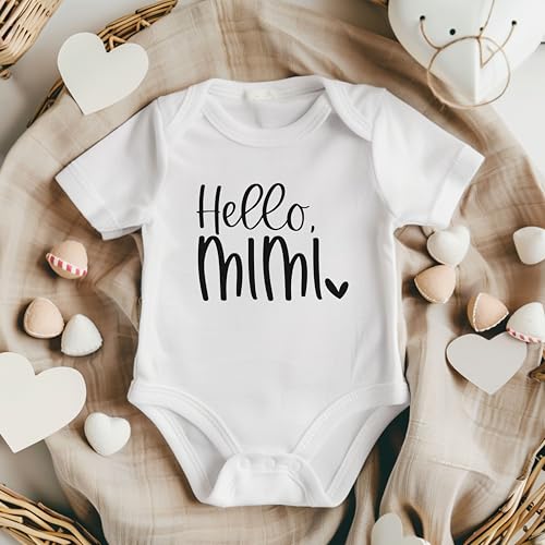 Hello Mimi Pregnancy Announcement Infant Bodysuit Gift for Grandma - color: White