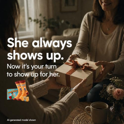 Funny Socks for Mom,Mom to be Gift with Box & Card,Size 6-12 - color: Super Mom Socks