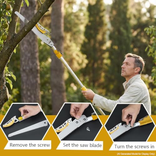 Telescopic Pole Pruner & Fruit Picker with Locking Adjustable Head -