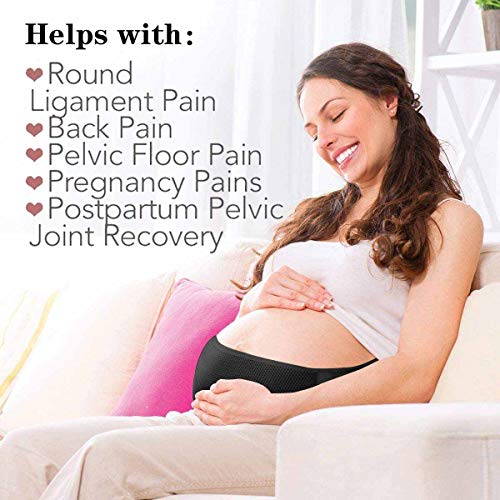 Pregnancy Belly Band Maternity Support Belt Eases Back Pelvic Pain - color: Black, size: One Size