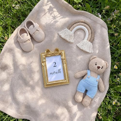 Novabright Baby Monthly Milestone Photo Frame Set, Bow Rectangle - style: Bow Rectangle