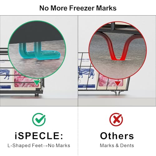 iSPECLE Freezer Organizer Bins - Adjustable Fits Chest Freezers 10-20 Cu Ft - style: 4-Pack Black