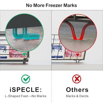 iSPECLE Freezer Organizer Bins - Adjustable Fits Chest Freezers 10-20 Cu Ft - style: 4-Pack Black