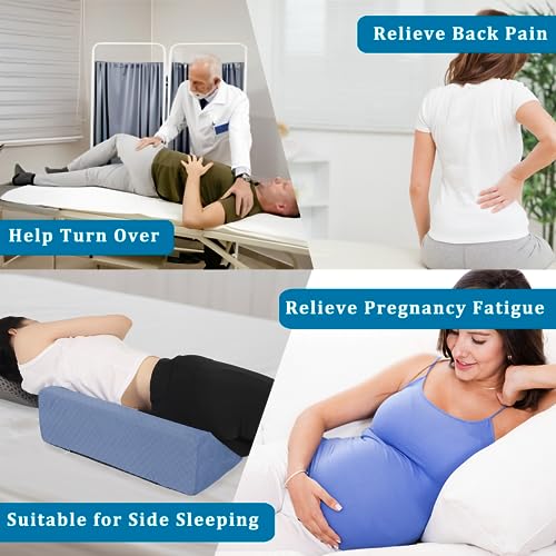 Bed Wedge Pillow for Side Sleepers, Body Position Wedges - color: Light Blue