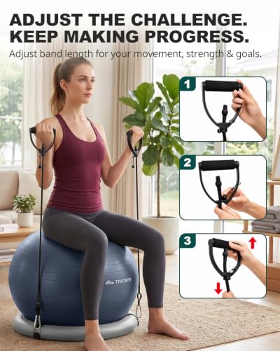 Trideer Exercise Ball Chair – Yoga Ball Chair for Office, Pregnancy & Home - color: Navy Blue, size: L(23-26inches/58-65cm)