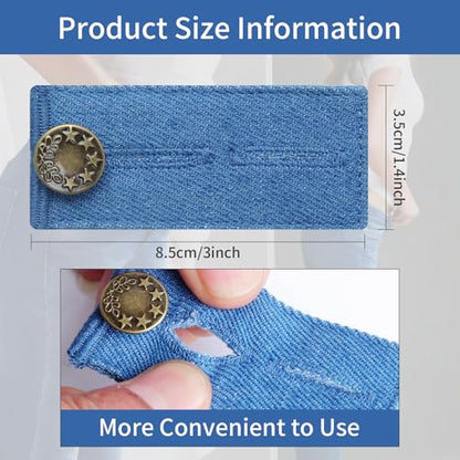 5 Pcs Denim Pants Extender,Waistband Extender for Pants,Jeans(5 Colors)