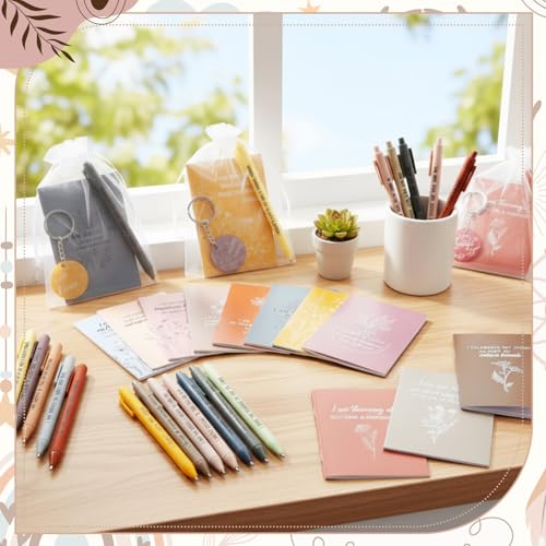 Mooliwe 24 Pcs Affirmation Notebooks Pens Bulk Gifts, Gratitude,Fresh - style: Fresh