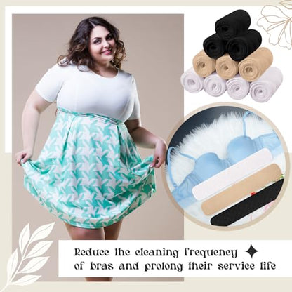 Toulite 10Pcs Reusable Cotton Bra Liners for Sweat - color: White, Black, Beige, size: Medium