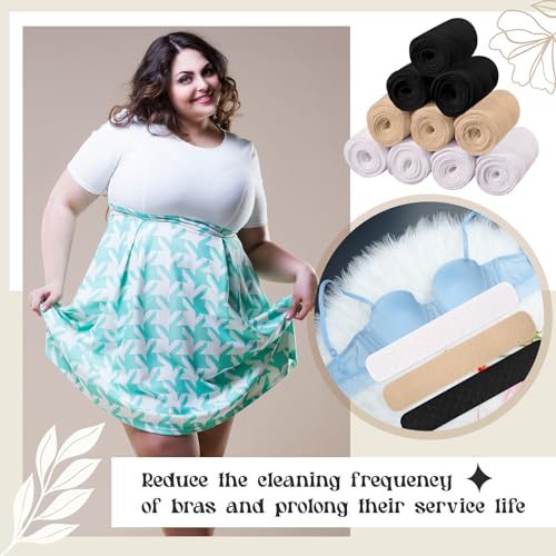 Toulite 10Pcs Reusable Cotton Bra Liners for Sweat - color: White, Black, Beige, size: Medium