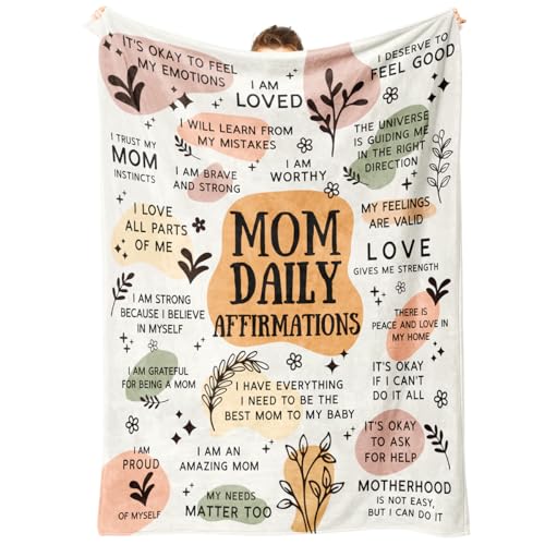 BaubleDazz New Mom Gifts Blanket, Mom Daily Affirmations(80" x 60") - color: Yellow, size: 60*80IN
