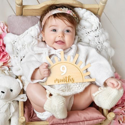 R HORSE Baby Monthly Milestone Card with Number Cards