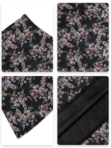 NASHALYLY Women's Chiffon Elastic High Waist Pleated A-Line Maxi Skirts - color: Black Floral-c, size: Medium