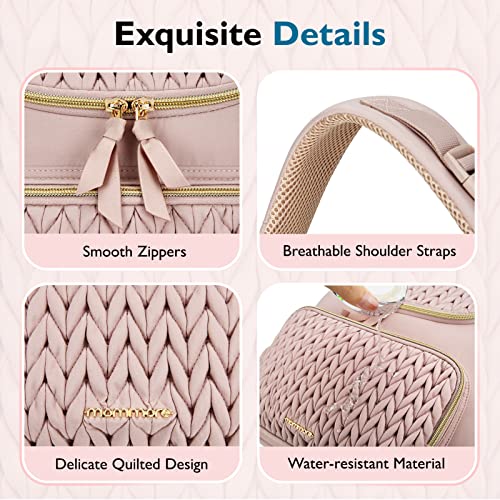 mommore Diaper Bag Backpack, Stylish Mini Travel Bag with Changing Pad - color: Pink, size: Small