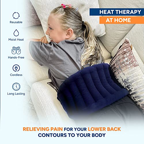 SunnyBay Microwavable Heating Pad, Bean Bag Wrap, 10x18 inch, 2.8 lb - color: 10x18 Lowerback Regular - Navy Blue