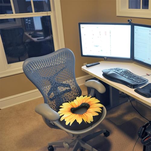 Donut Pillow Seat Cushion for Tailbone Pain Relief Hemorrhoids - color: Sunflower