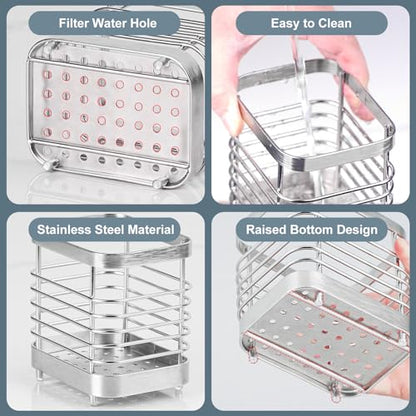 Utensil Holder, Stainless Steel Utensil Drying Rack for Kitchen Counter - color: Small, Silver