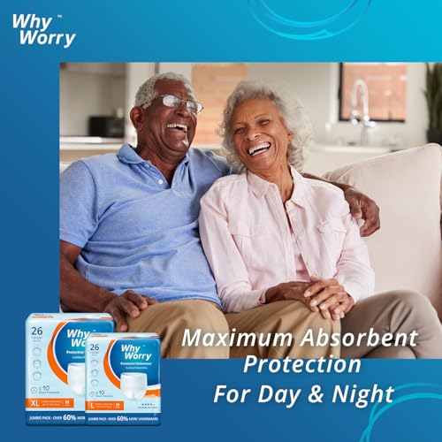 WhyWorry Incontinence Underwear for Women & Men, XLarge, 104 Count - size: X-Large (104 Count)