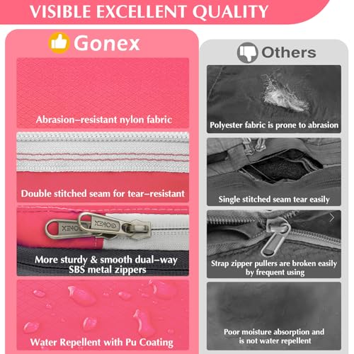 Gonex Compression Packing Cubes, 4-Piece Expandable Travel Organizers - color: 4-Bright Pink, size: 4 Set