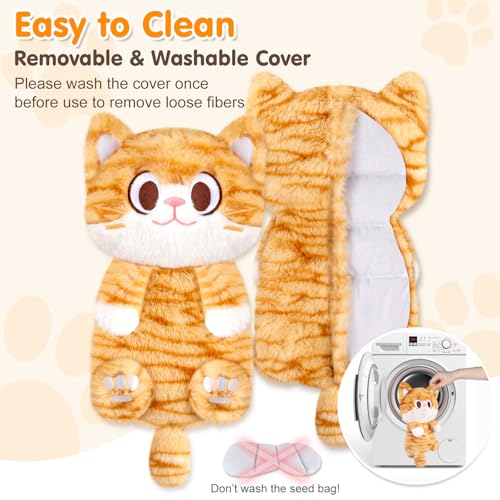 SuzziPad Orange Cat Microwavable Heating Pad Plush, 6.3" X 10.6", 1.2 Lb - style: Orange Cat