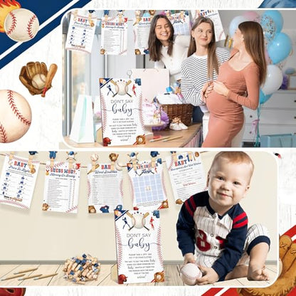 Patelai 321 Pcs Baby Shower Games Supplies, Baseball - style: Baseball