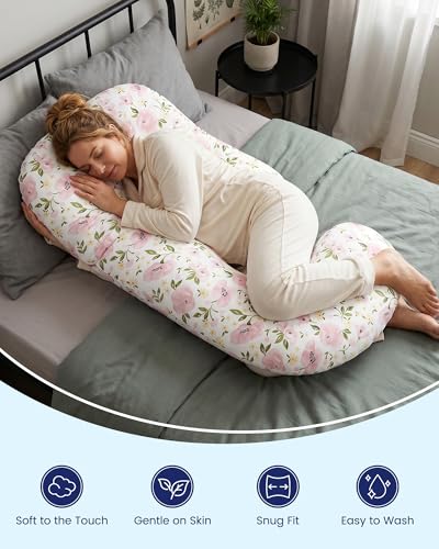 TotAha Soft Pregnancy Pillow Cover Compatible with Momcozy Body Pillow - color: Meredith Allover Floral