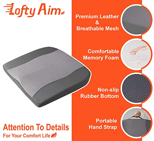 Lofty Aim Car Seat Cushion, Memory Foam Car Seat Cushions for Long Driving - color: Dark Grey