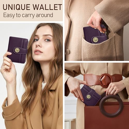 Kelvoris Small Rfid Women Wallet Bifold Zipper Coin Pocket - color: A PL