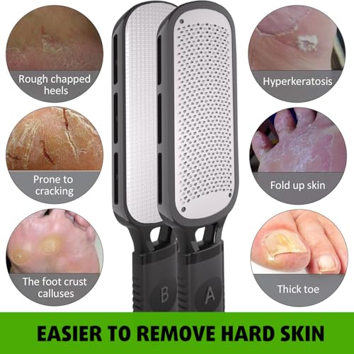 Antonki 2-in-1 Foot File Scrubber Feet Rasp for Dead Skin, Callus, Corn
