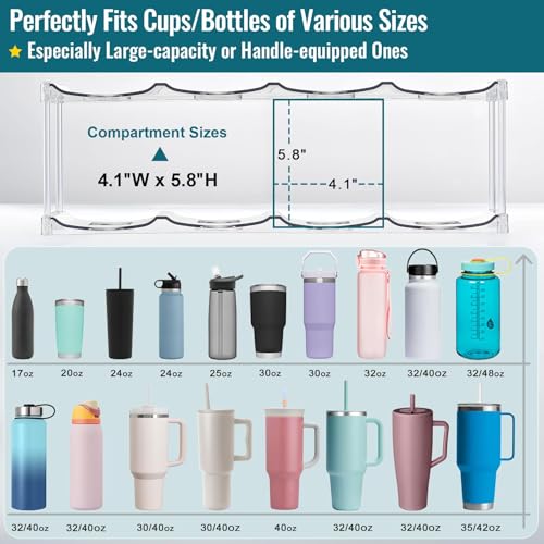 Premium Water Bottle Organizer for Stanley 40OZ & Various Bottles, Tumblers - size: 2 Tier for 8