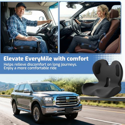 Seat Cushion,Memory Foam Chair Cushion for Office and Car - color: Black