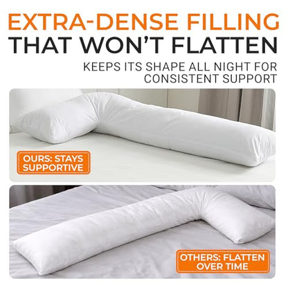 L Shaped Pillow for Side Sleepers, Pregnancy Pillow Body Pillow Knee Pillow - size: L-Shaped Pillow
