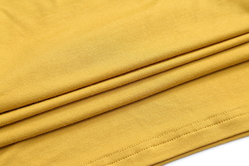 OThread & Co. Women's Basic Crop Tops Stretchy Casual Scoop Neck Sleeveless Crop Tank Top - color: Mustard, size: Large