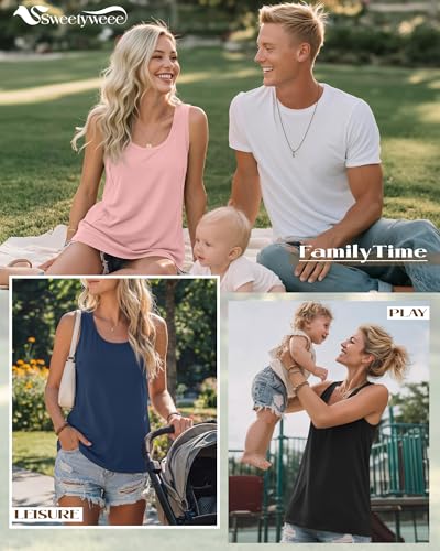4 Pack Women's Nursing Tank Tops - color: Black, Fruit Green, Light Pink, Haze Blue, size: Medium