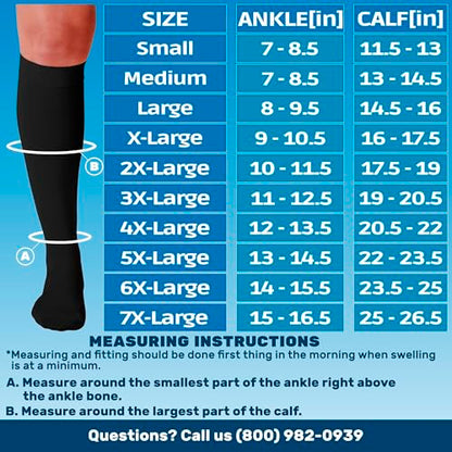 ABSOLUTE SUPPORT Opaque Women & Men Compression Socks, 30-40mmHg - color: Black, size: Large