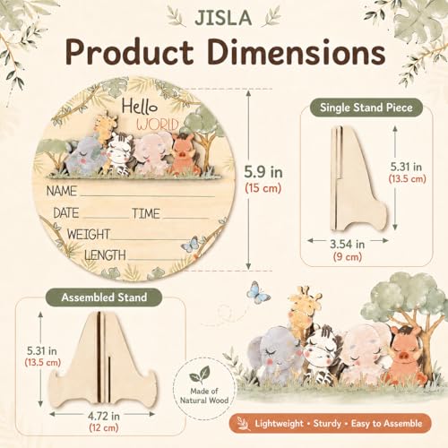 Wooden Hello World Newborn Sign Woodland nursery decor