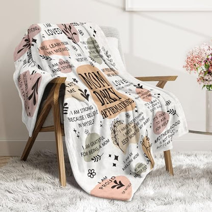 BaubleDazz New Mom Gifts Blanket, Mom Daily Affirmations(50" x 60") - color: Yellow, size: 50*60IN