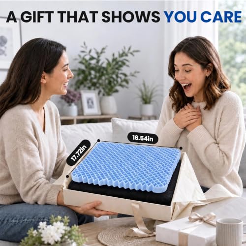 Slowell Single Layer TPE Gel Seat Cushion, Coccyx Support for Long Sitting
