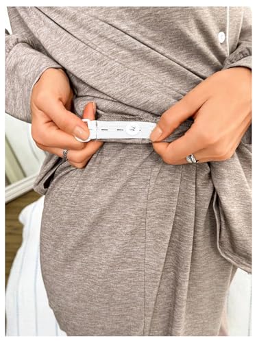 MakeMeChic Women's Maternity 2 Piece Pajama Set Button Down Long Sleeve Tops and Pants Sleepwear - size: X-Large